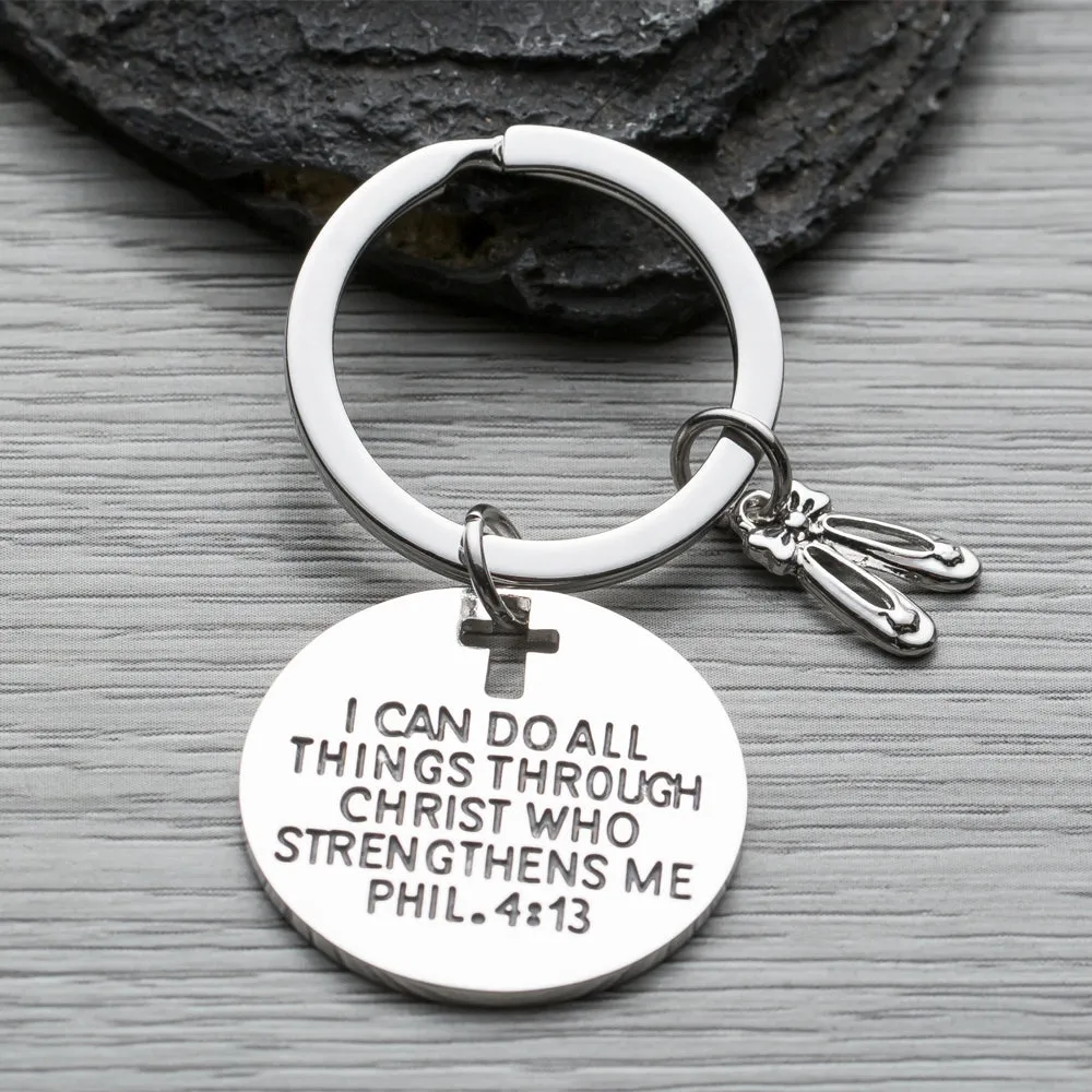 Dance Christian I Can Do All Things Through Christ Keychain