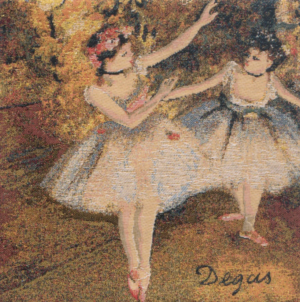 Degas Deux Dansiuses Small European Cushion Cover by Edgar Degas