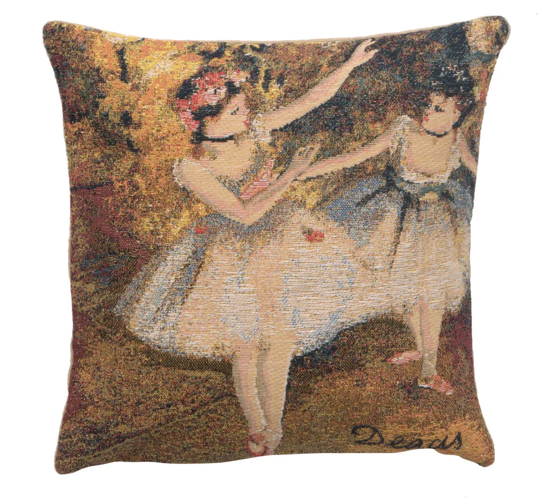 Degas Deux Dansiuses Small European Cushion Cover by Edgar Degas