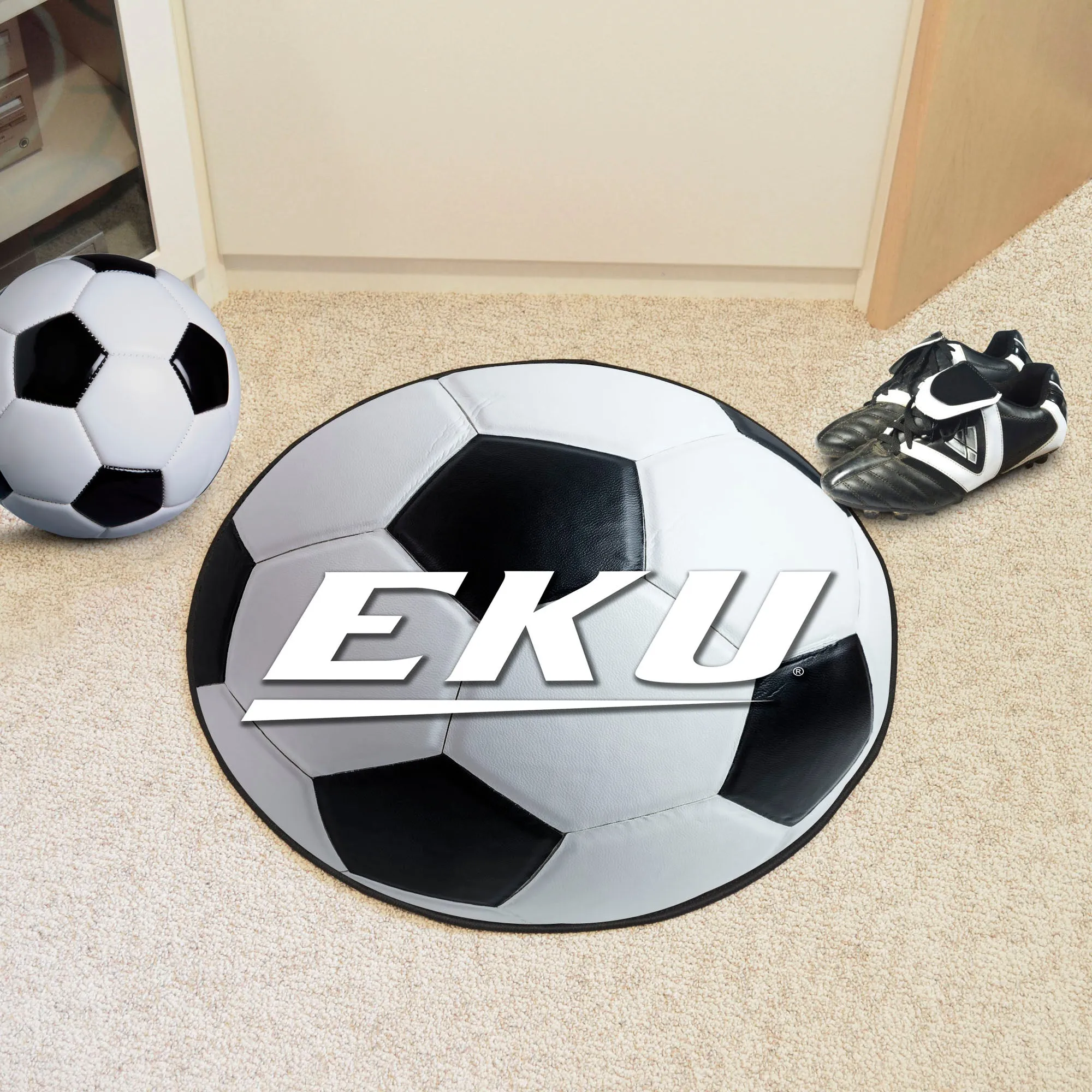 Eastern Kentucky Colonels Soccer Ball Rug - 27in. Diameter