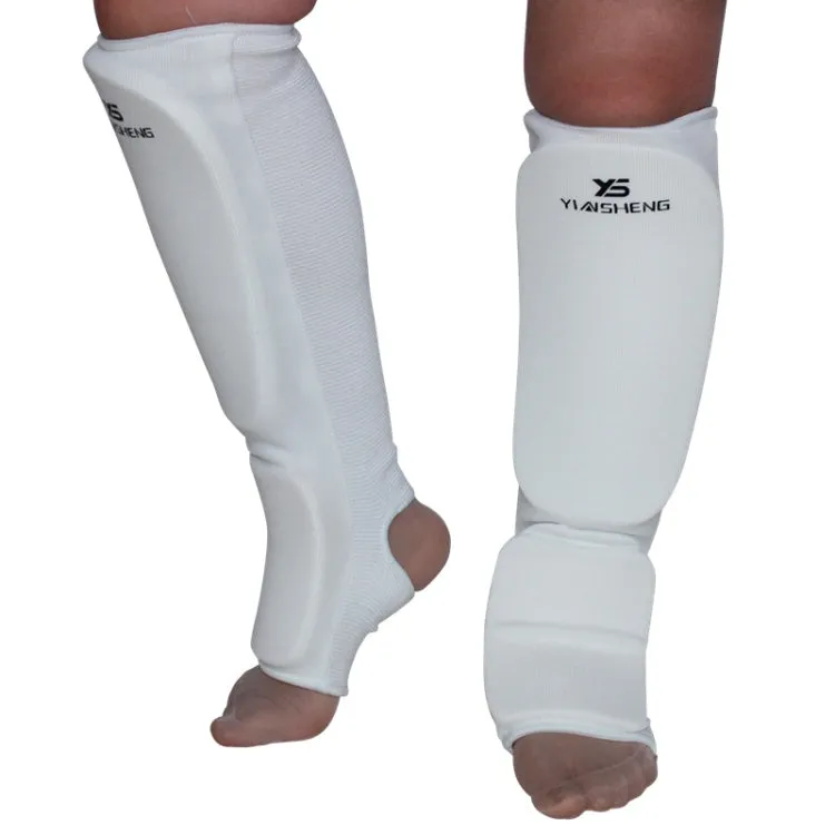 Elastic Breathable Karate Leg Guards Taekwondo EVA Board Protective Gear, Specification: XL (White)