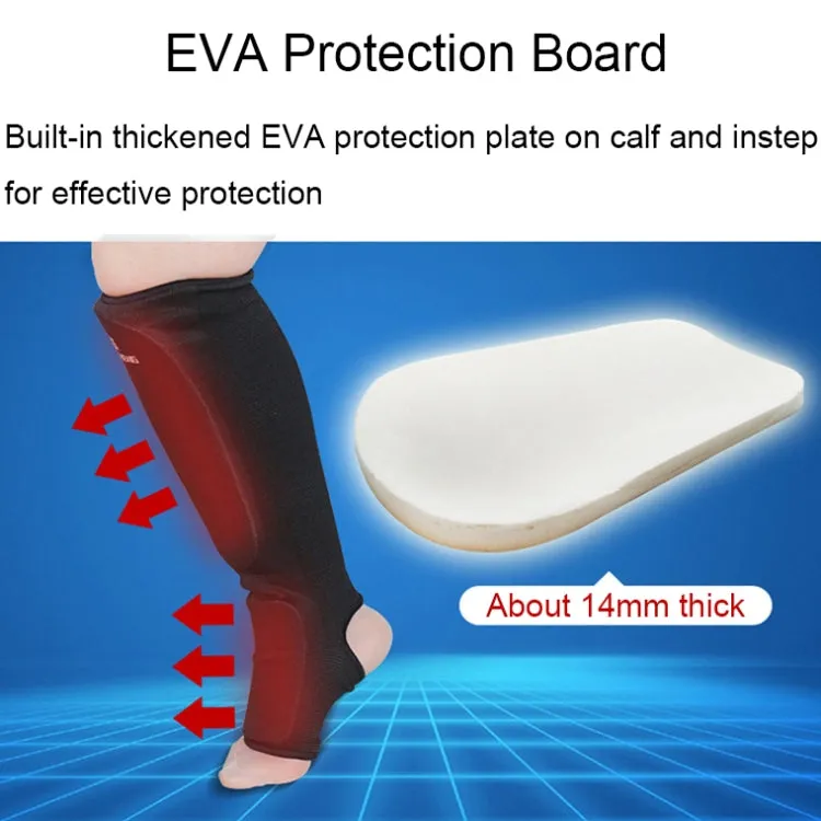 Elastic Breathable Karate Leg Guards Taekwondo EVA Board Protective Gear, Specification: XL (White)