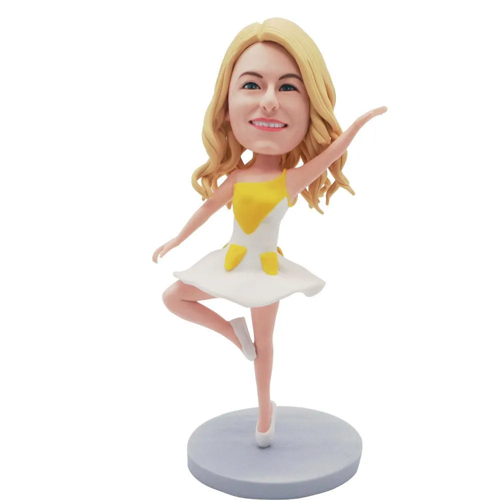 Elegant Female Ballerina Dancer Custom Figure Bobblehead