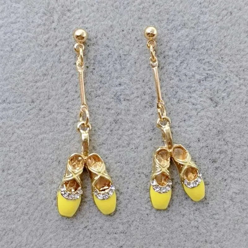 Enamel Ballerina and Pointe Shoe Earrings