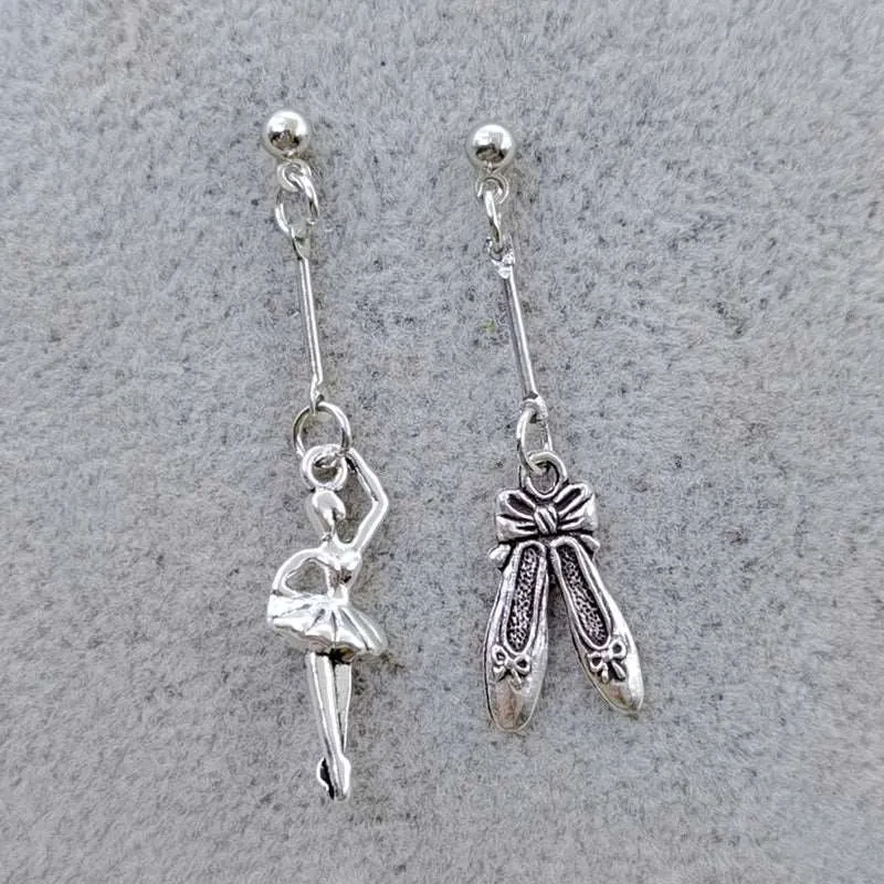 Enamel Ballerina and Pointe Shoe Earrings