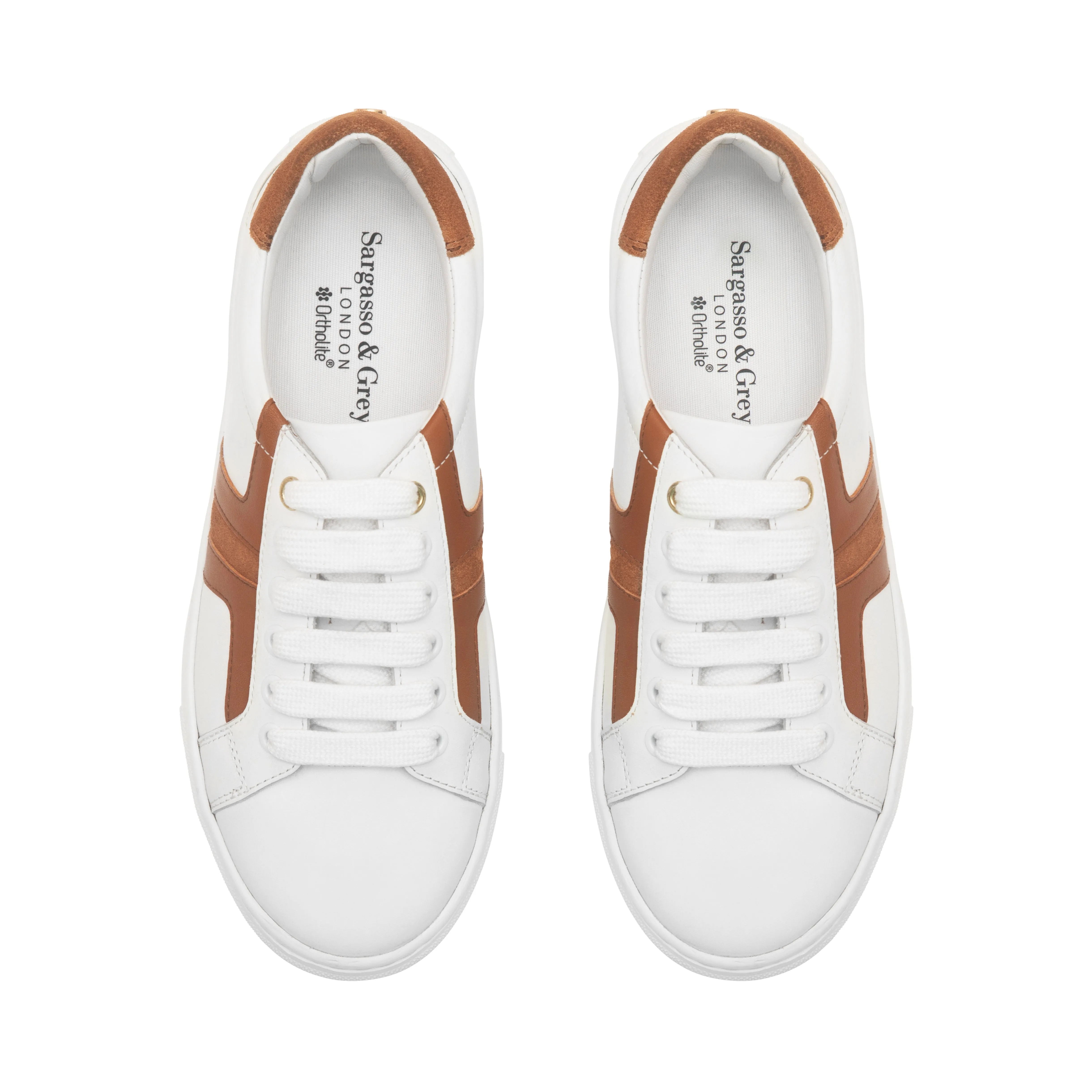 Extra Wide Fit Trainers - Tan Leather