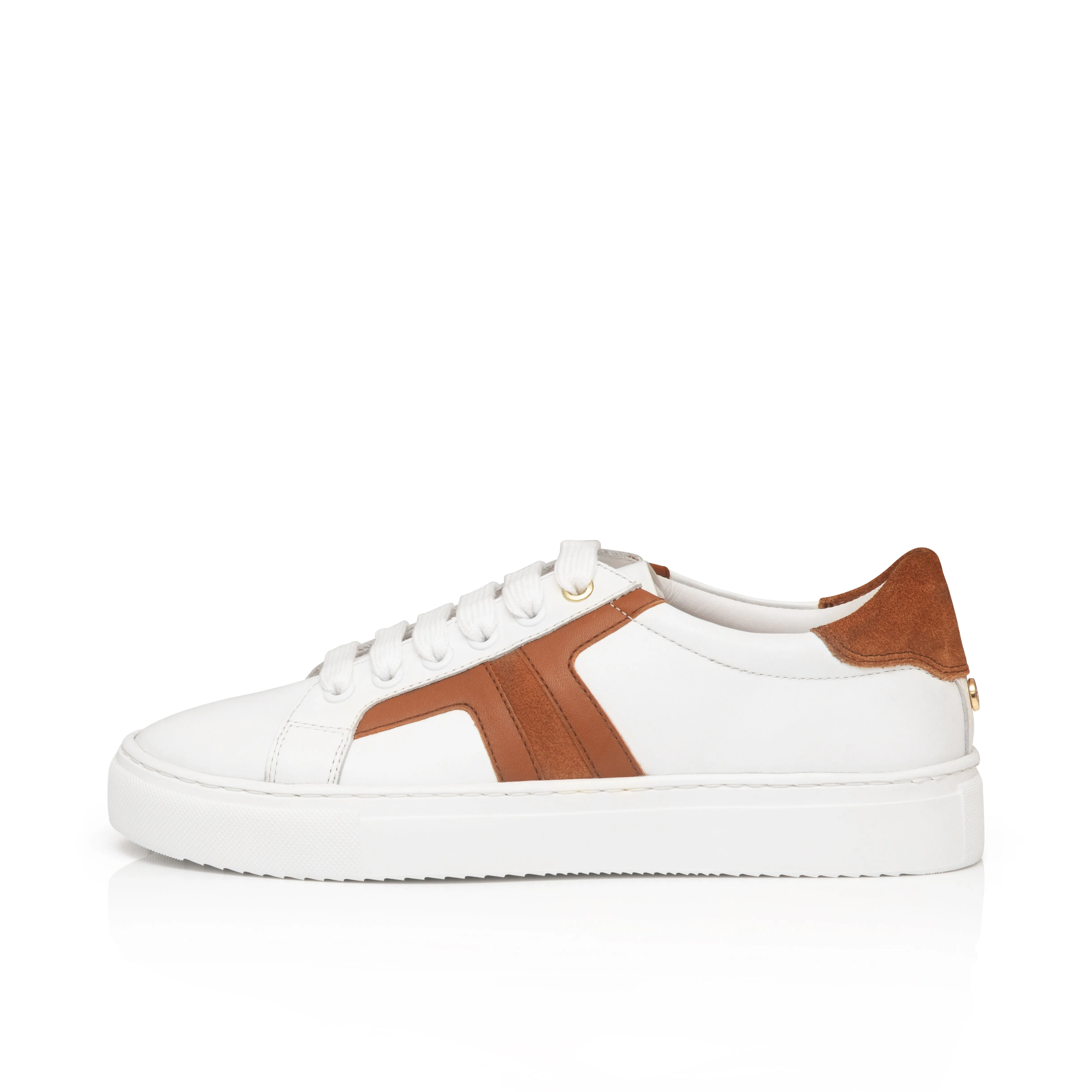 Extra Wide Fit Trainers - Tan Leather