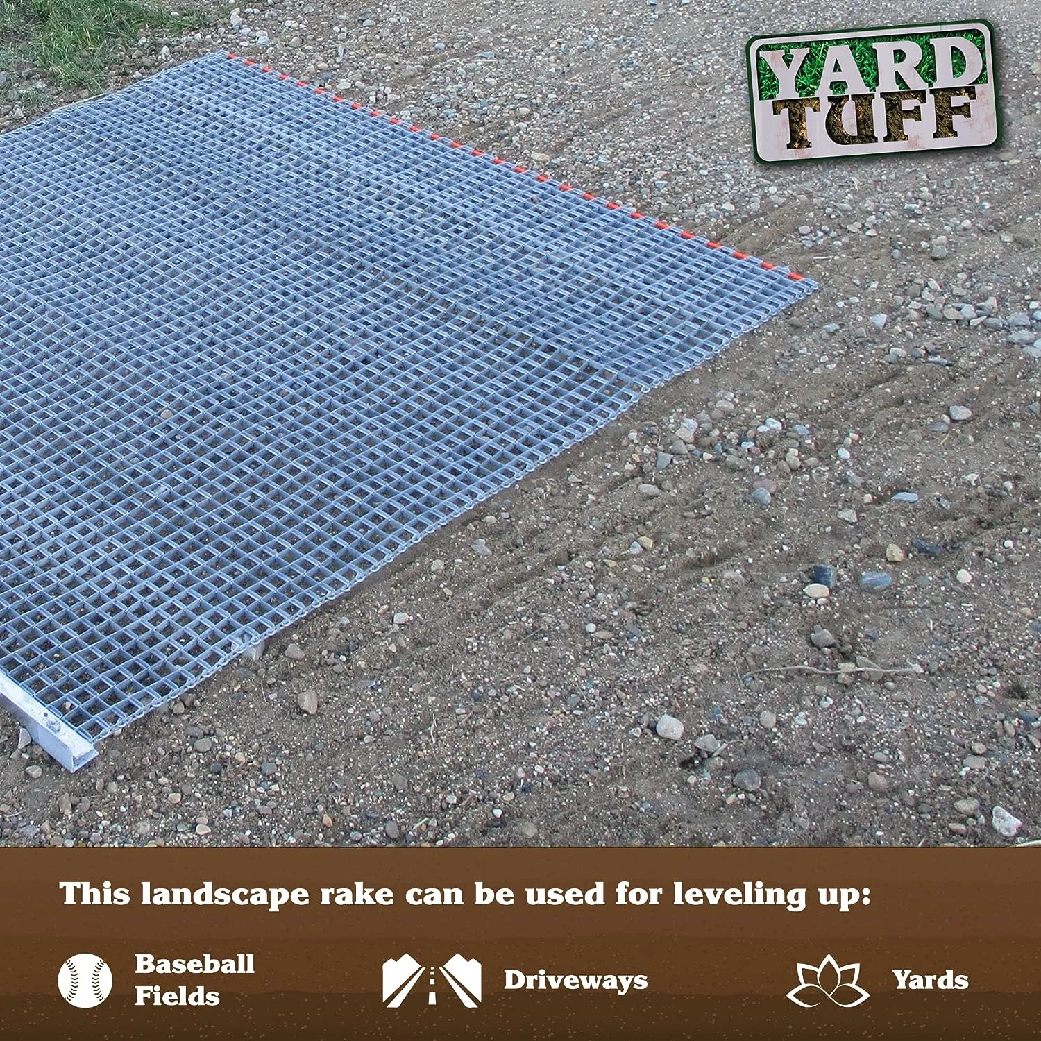 Field Tuff 3' x 3' Drag Mat – Surface Leveler, Heavy-Duty Steel MeshFor ATV/ UTV/ Lawn Tractor