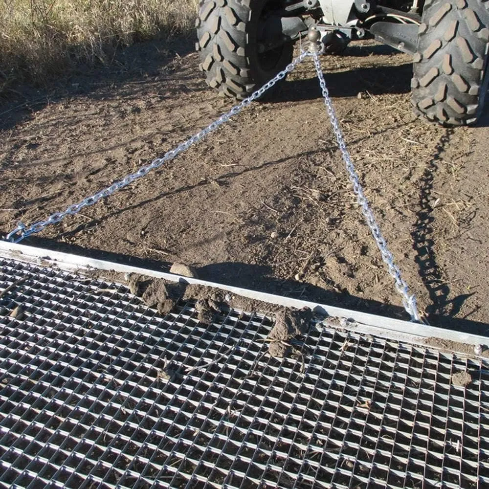 Field Tuff 4.5' x 5' Drag Mat – Galvanized Steel Mesh- Tow-Behind Design | For ATVs/ UTVs / Utility Tractors