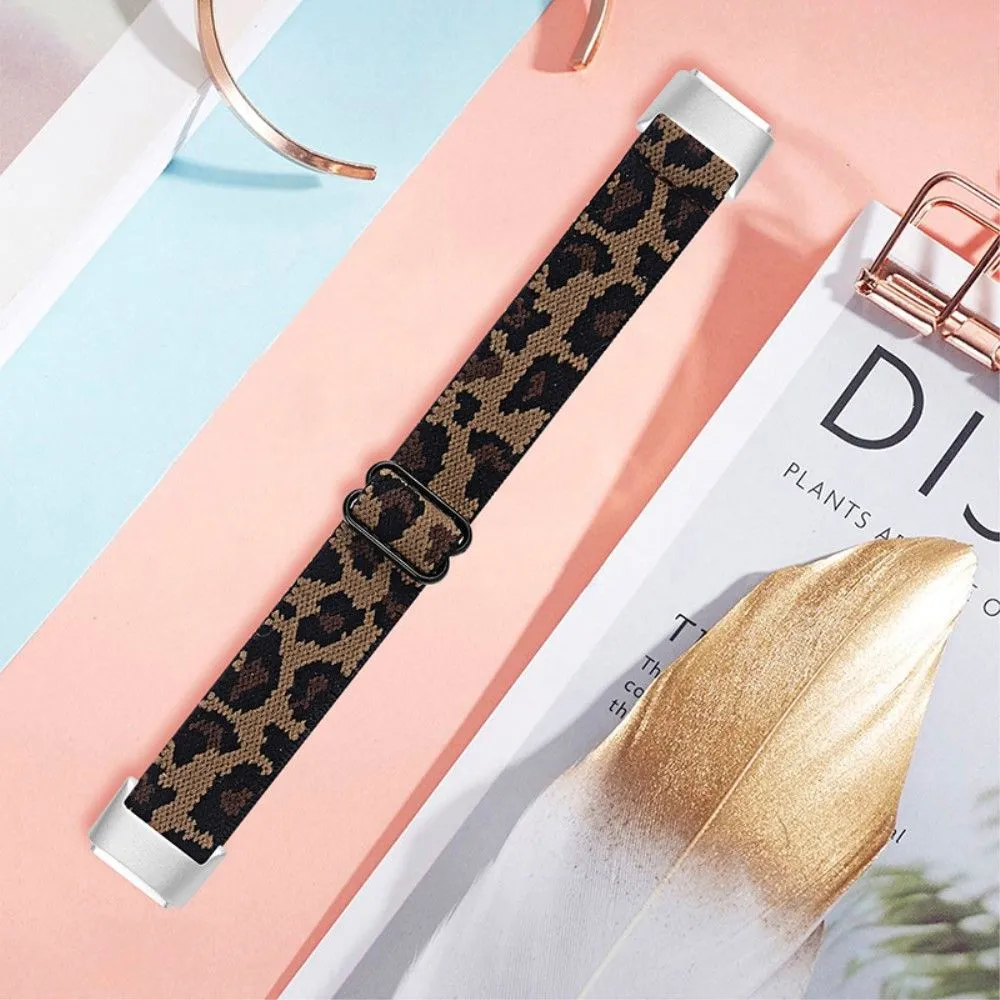 Fitbit Luxe elastic nylon watch strap - Leopard