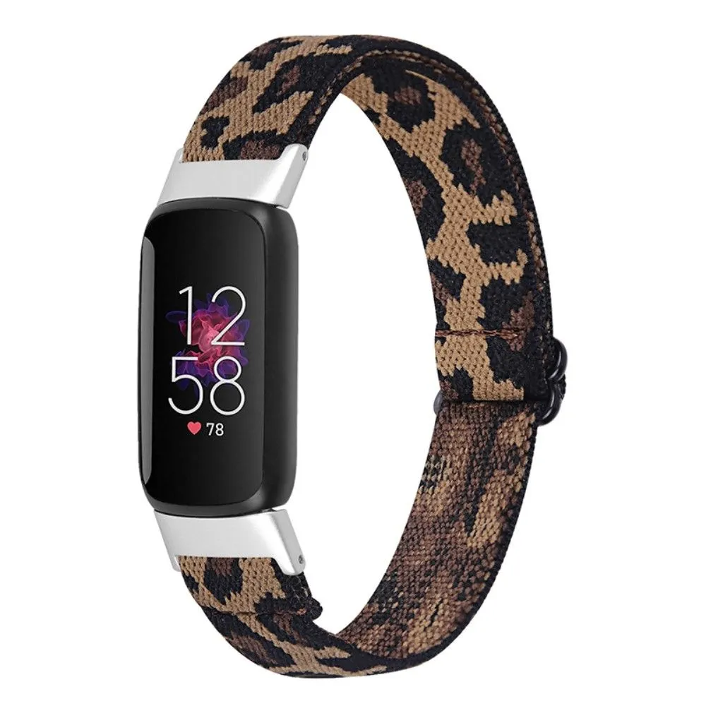 Fitbit Luxe elastic nylon watch strap - Leopard