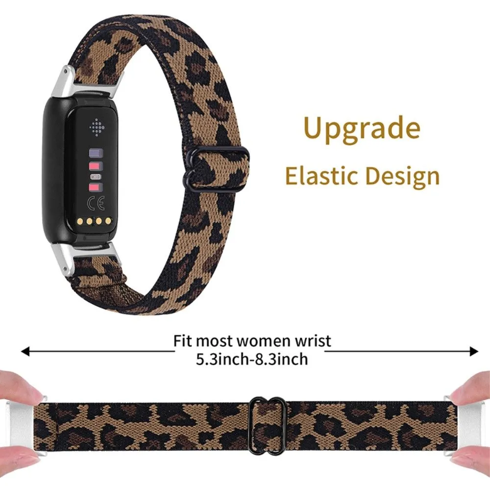 Fitbit Luxe elastic nylon watch strap - Leopard