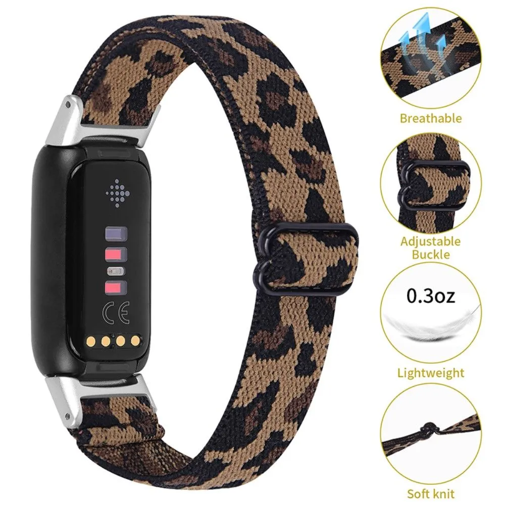 Fitbit Luxe elastic nylon watch strap - Leopard