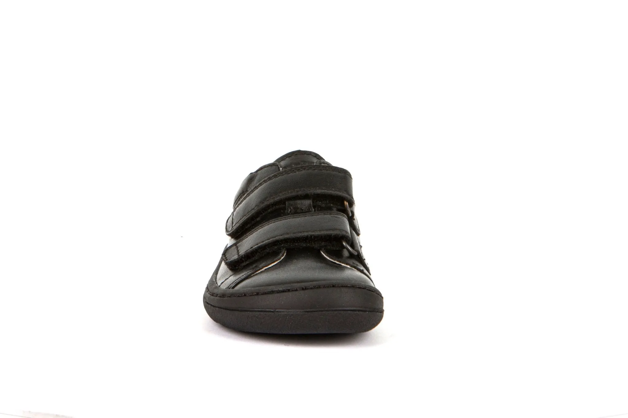 Froddo: Alex Barefoot Velcro School Shoes - Black Leather