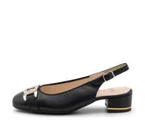 Gallant Sling Women's Chain Block Heel Pump 35mm - Black 84