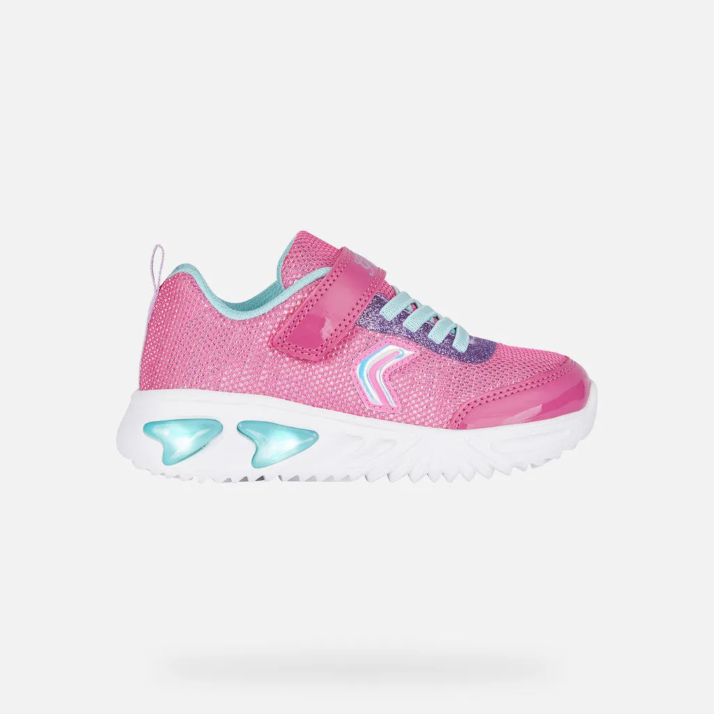 Geox Kids Assister Girls Light-Up Sneaker (Little Kid)