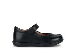 Geox Naimara Bow Girls Black School Shoe