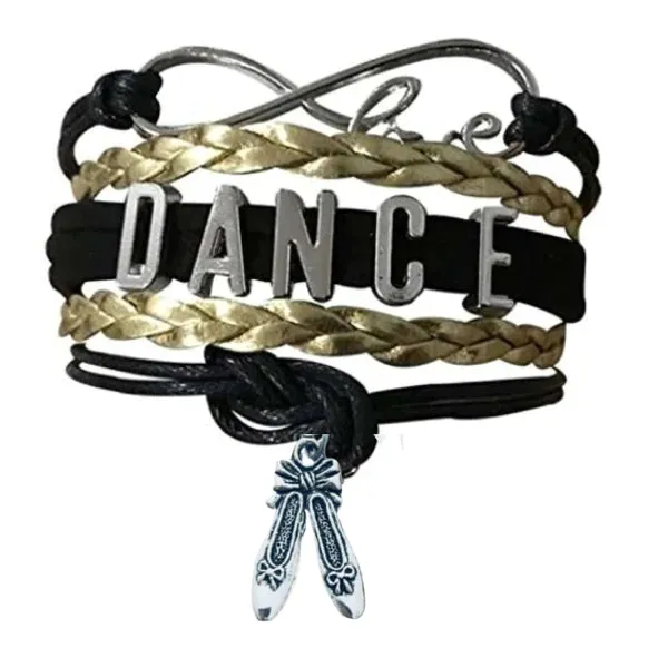 Girls Dance Infinity Bracelet - Choose Charm & Colors