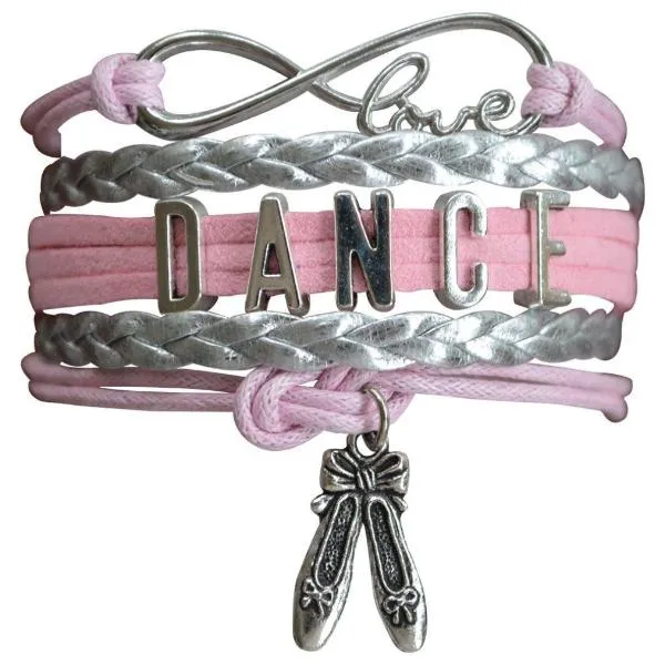 Girls Dance Infinity Bracelet - Choose Charm & Colors