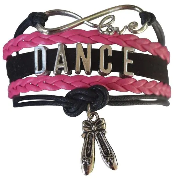 Girls Dance Infinity Bracelet - Choose Charm & Colors