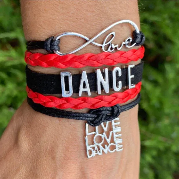 Girls Dance Infinity Bracelet - Choose Charm & Colors