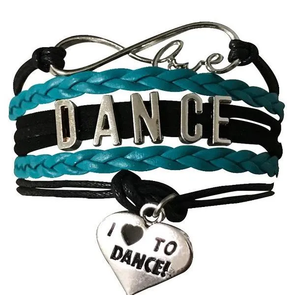 Girls Dance Infinity Bracelet - Choose Charm & Colors