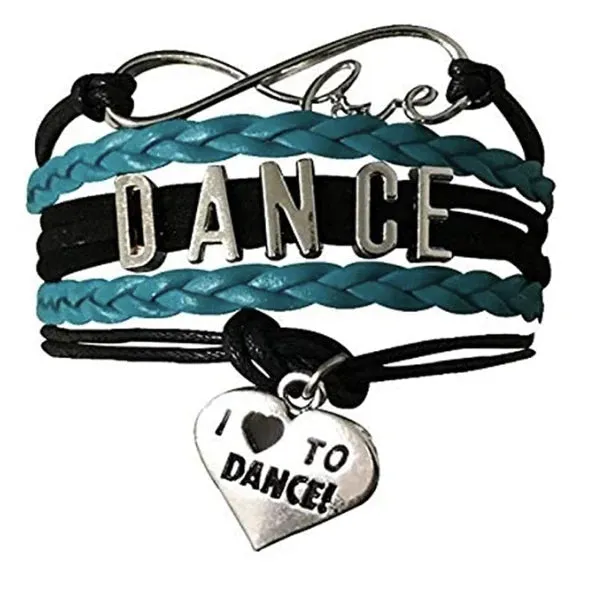 Girls Dance Infinity Bracelet - Choose Charm & Colors