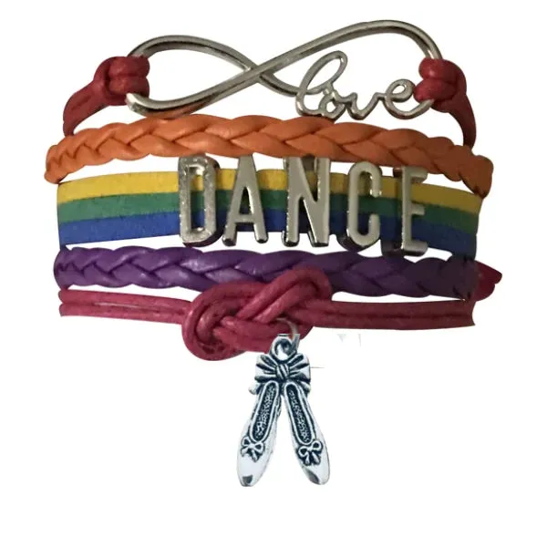 Girls Dance Infinity Bracelet - Choose Charm & Colors