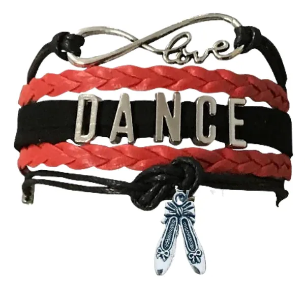 Girls Dance Infinity Bracelet - Choose Charm & Colors