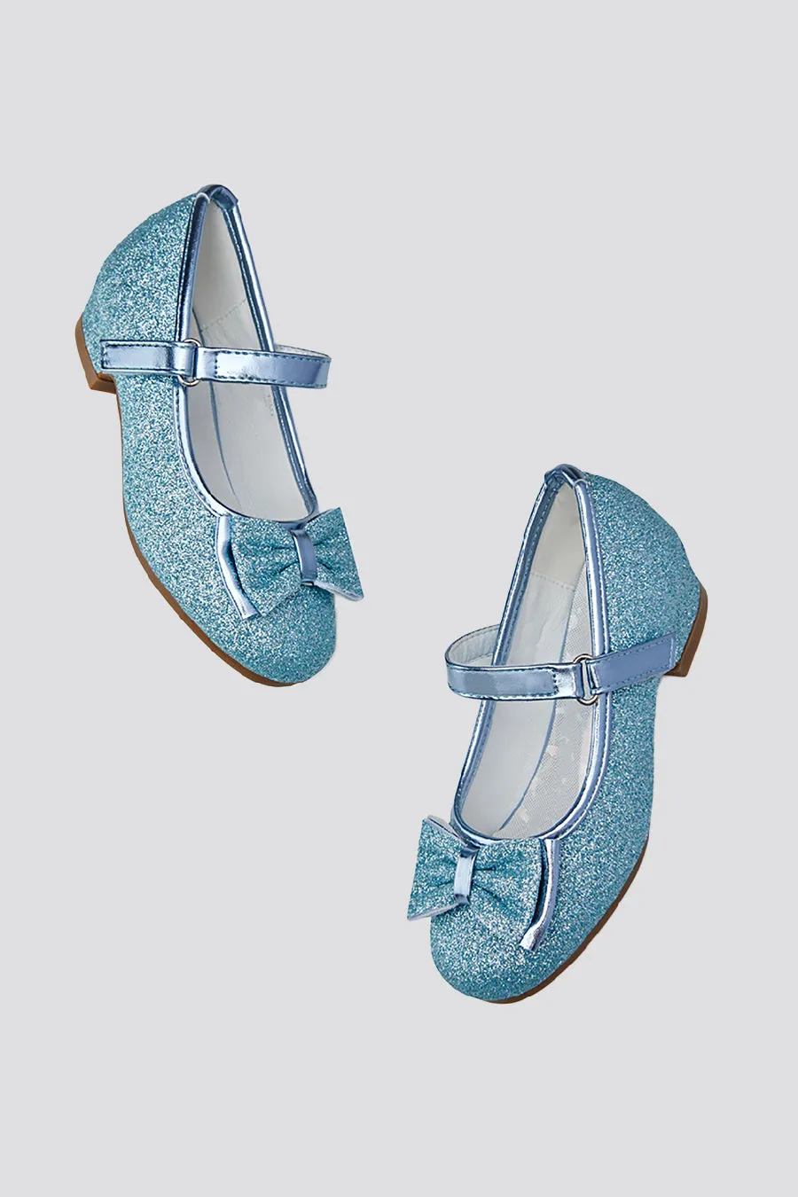 Girls Glitter Mary Jane Low Heel Shoes