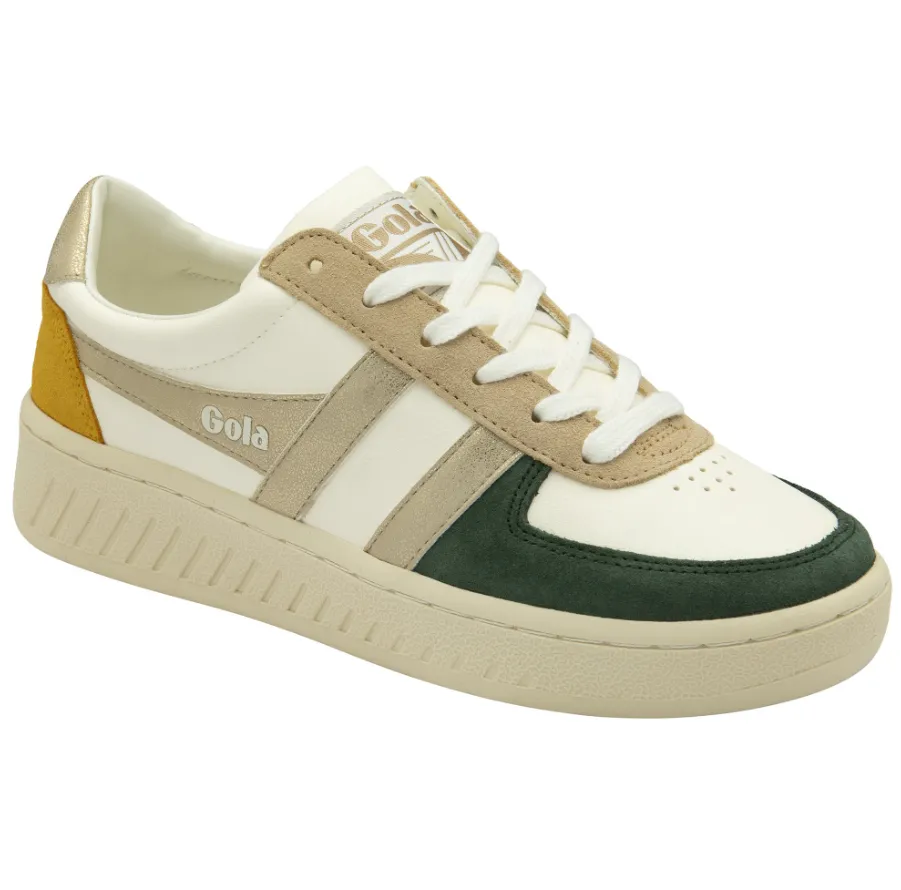 Gola Womens Sneaker Grandslam Quadrant Off White/Evergreen/Gold/Sun