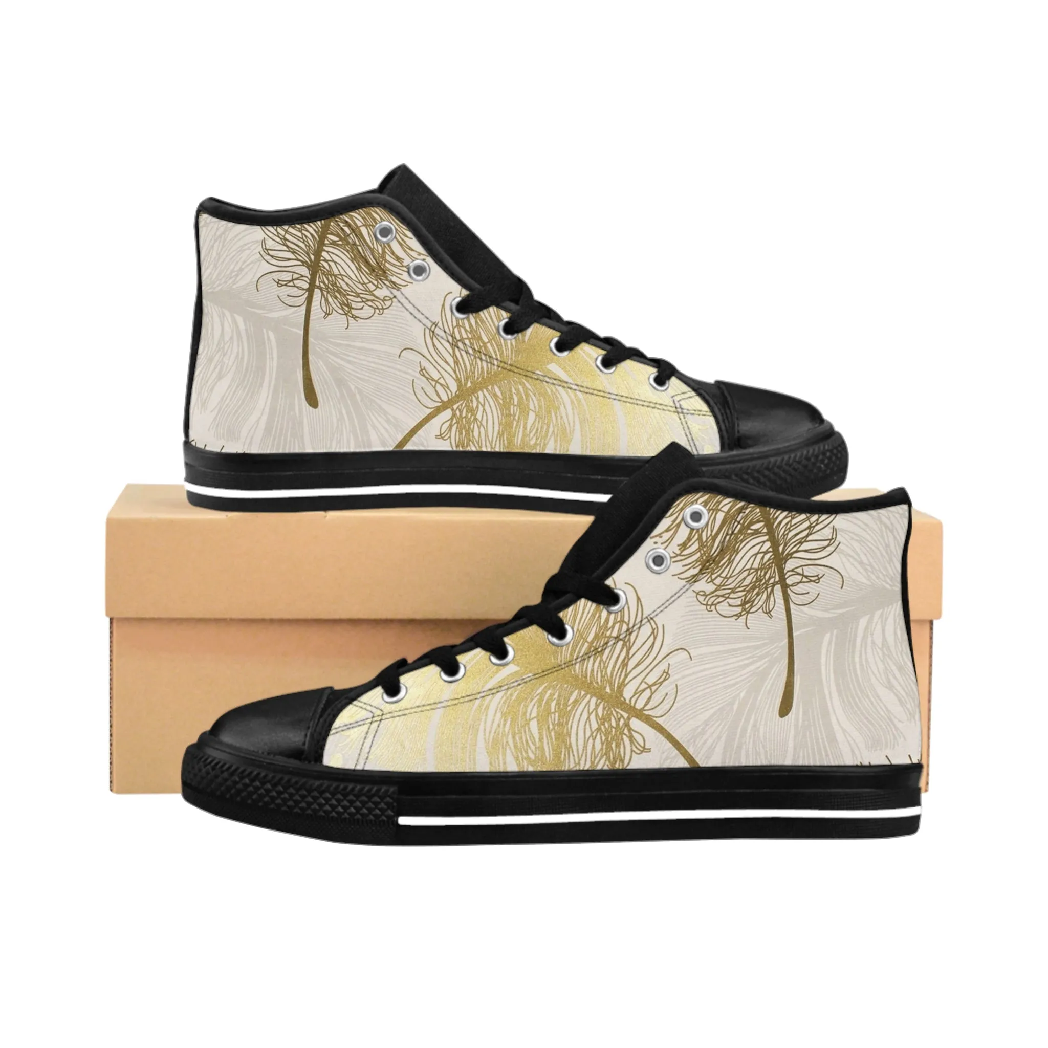 Golden Feathers - Inovax Women's Classic Sneakers