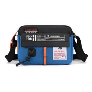 HAOSHUAI 204 Sports Leisure Men Outdoor Waterproof Nylon Shoulder Bag(Light Blue)