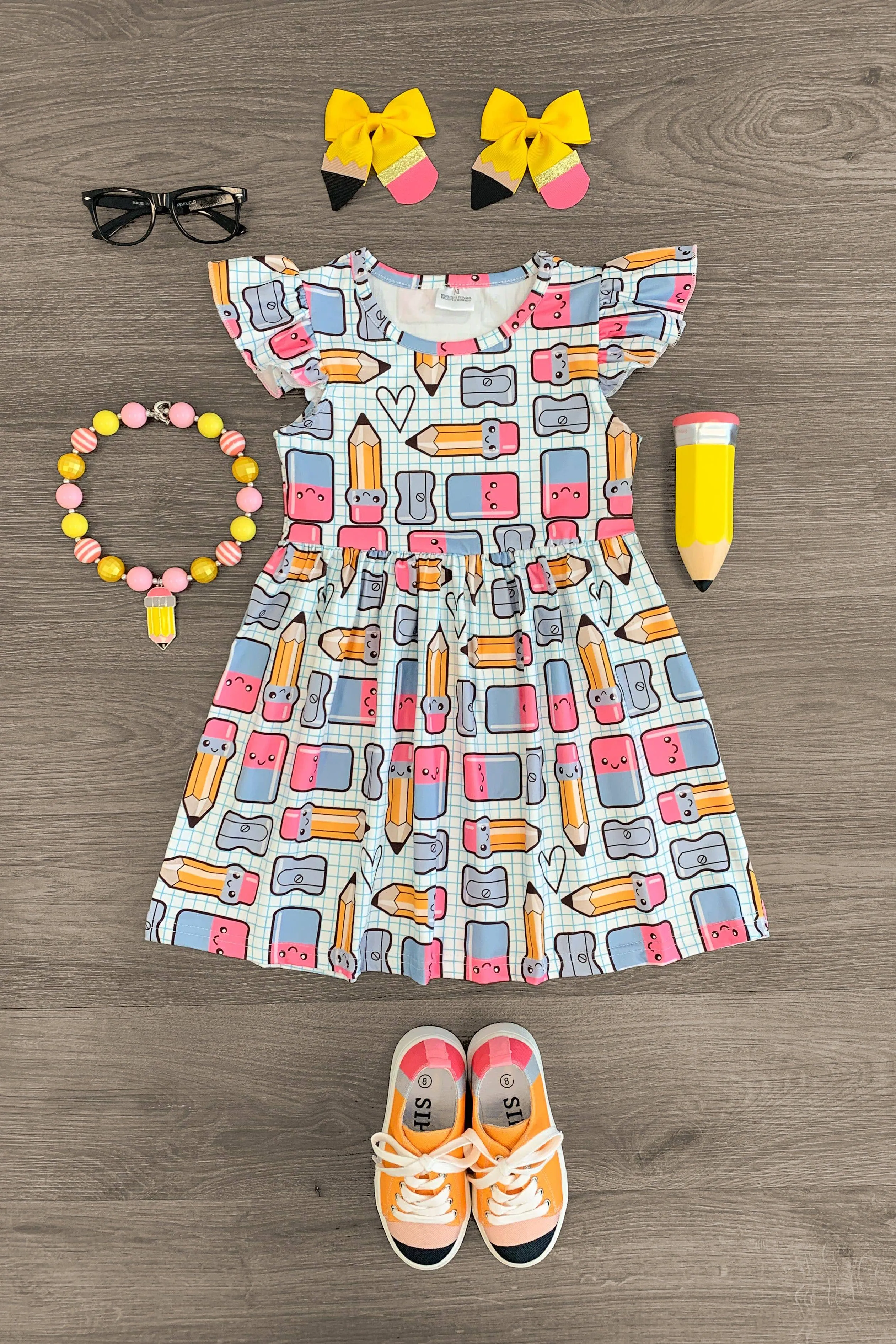 Happy School Supplies Heart Dress