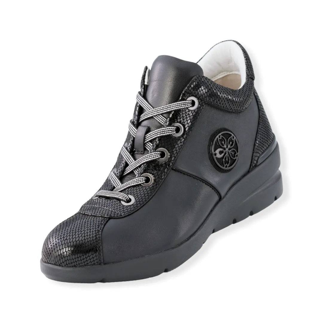 High-top Sheepskin sneakers with lizard pattern  #FJ072