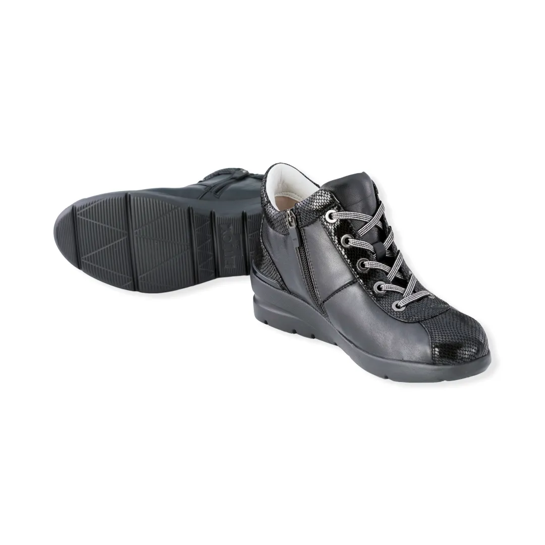 High-top Sheepskin sneakers with lizard pattern  #FJ072