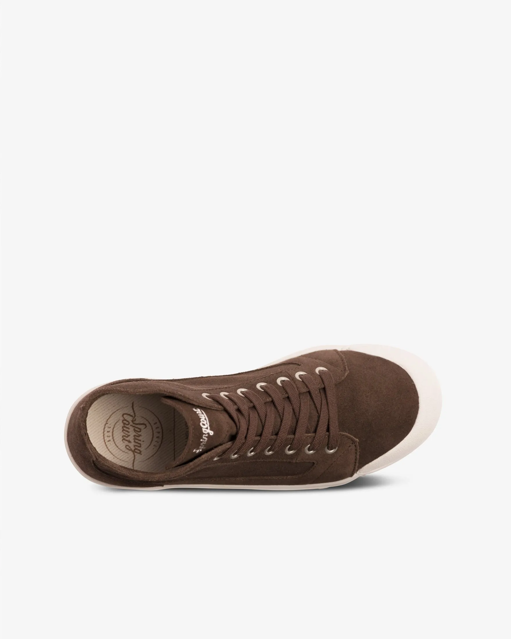 High Top Silky Suede Trainers in Chocolate