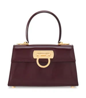 Iconic Top Handle S Calfskin Dark Barolo