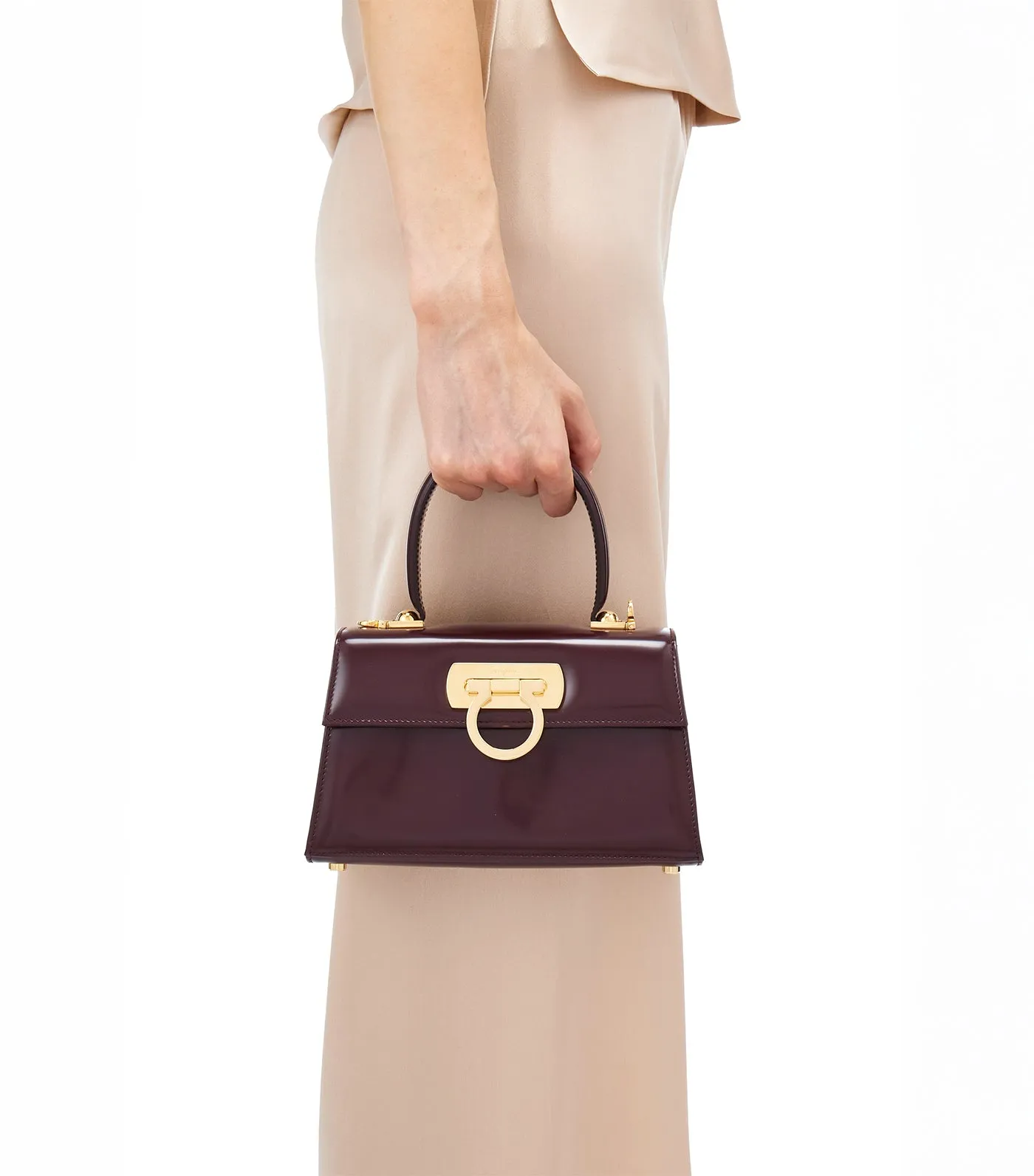 Iconic Top Handle S Calfskin Dark Barolo