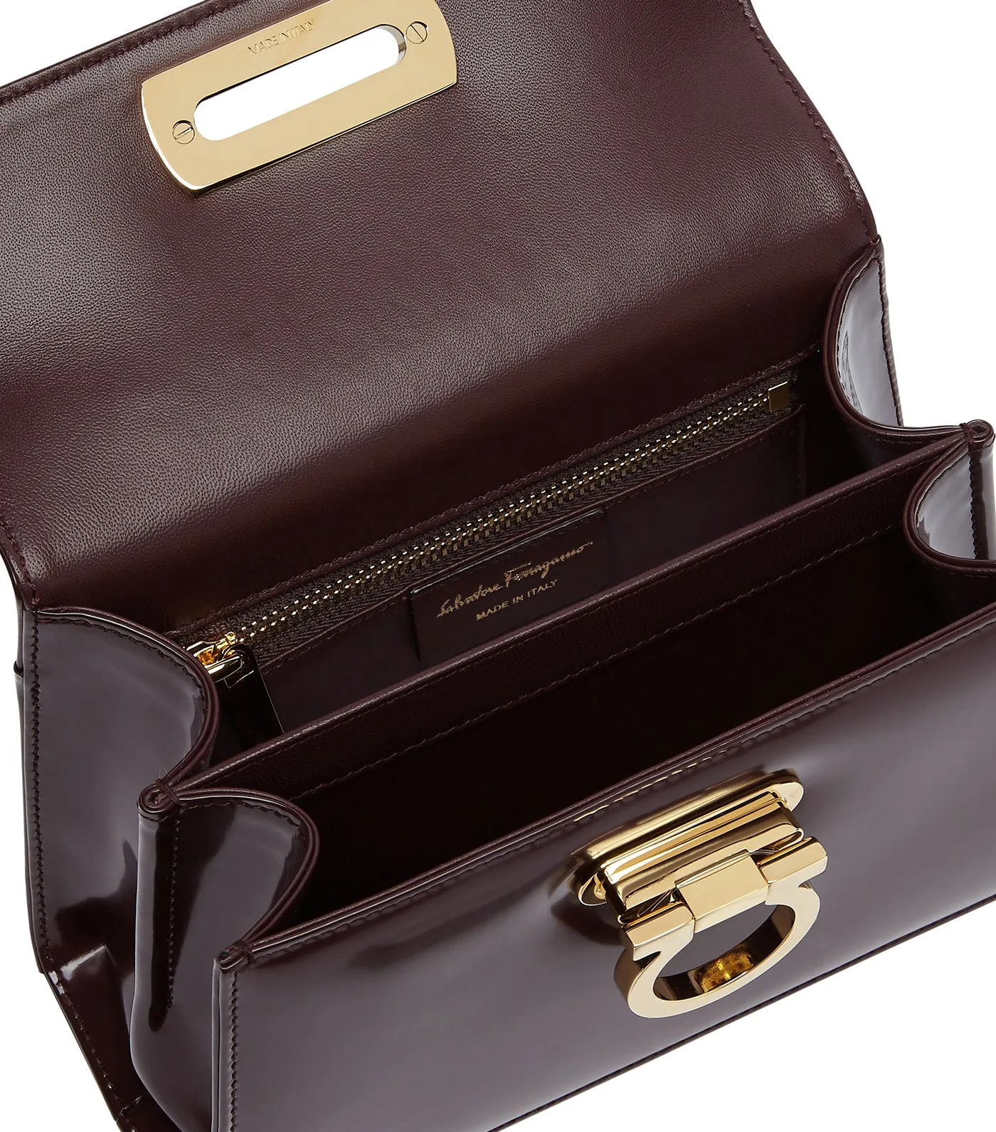 Iconic Top Handle S Calfskin Dark Barolo