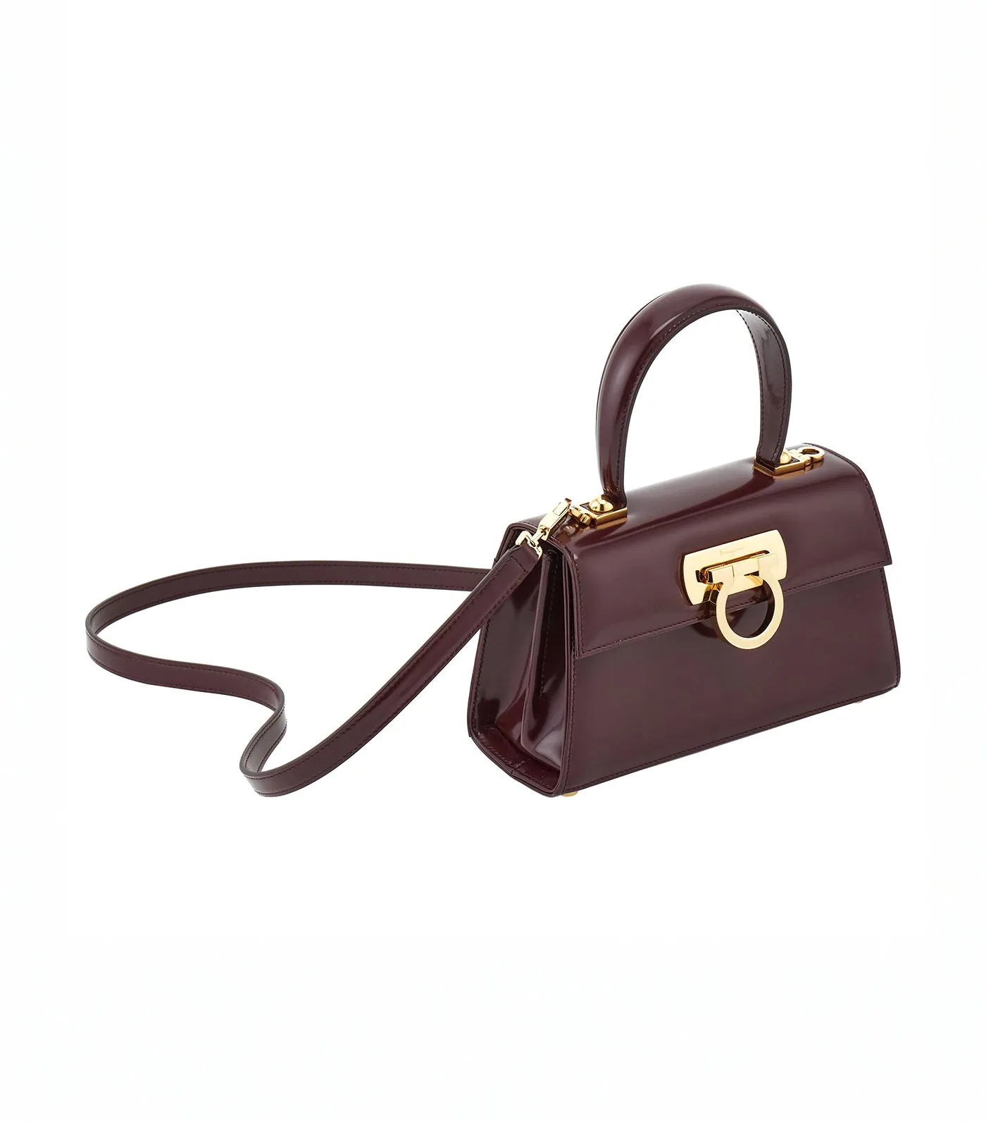 Iconic Top Handle S Calfskin Dark Barolo