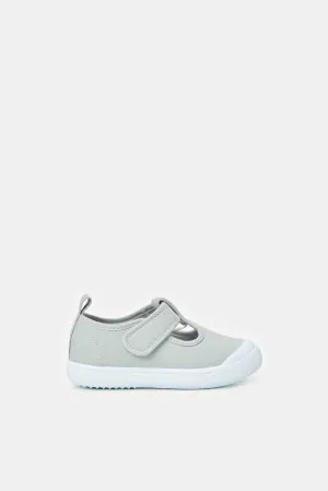 Infant Boys Grey Velcro Pump