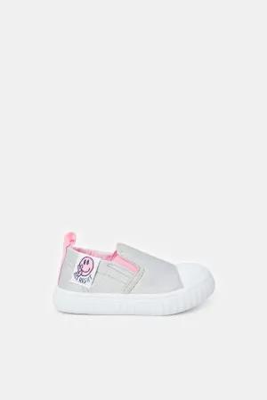 Infant Girls Grey Slip-On Pump