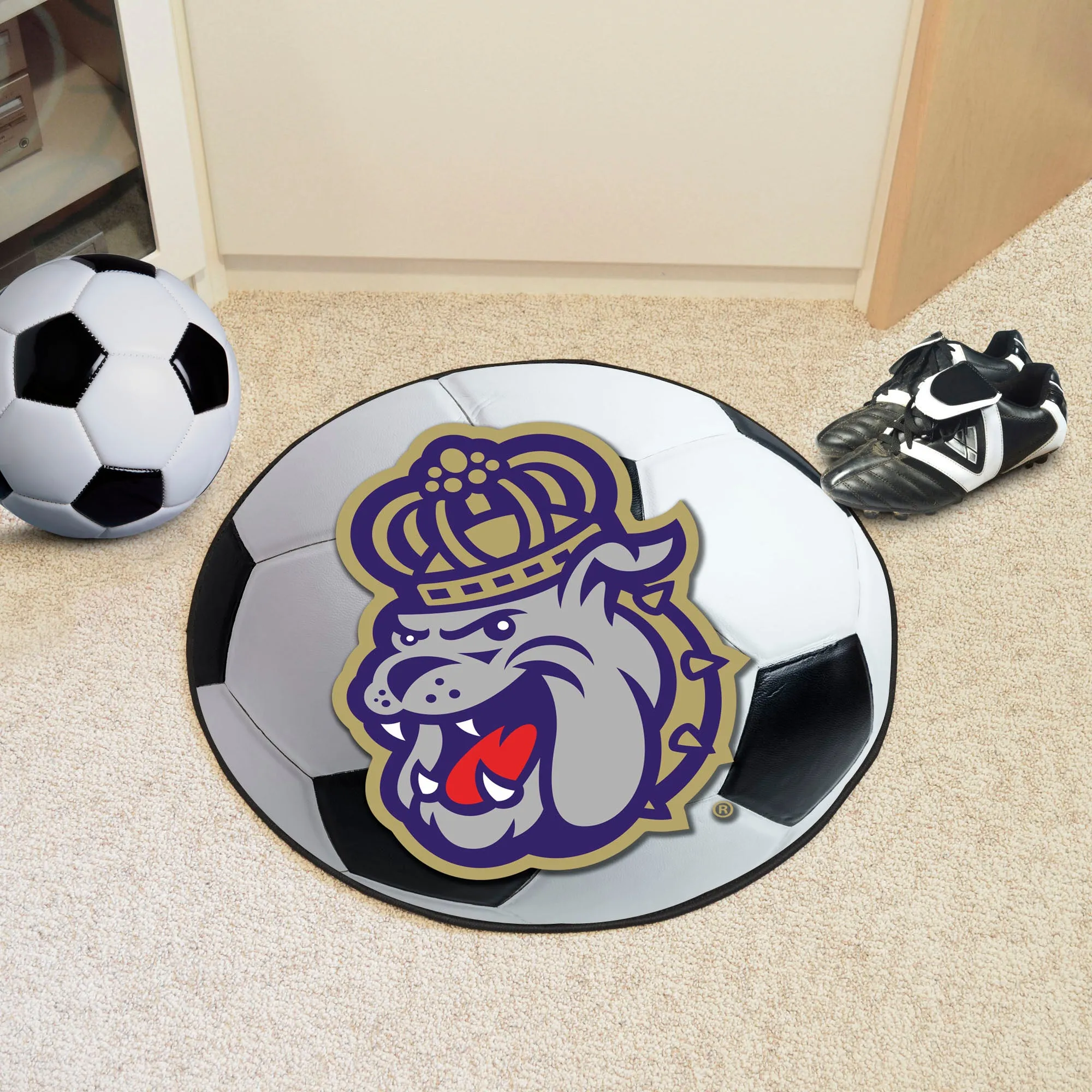 James Madison Dukes Soccer Ball Rug - 27in. Diameter