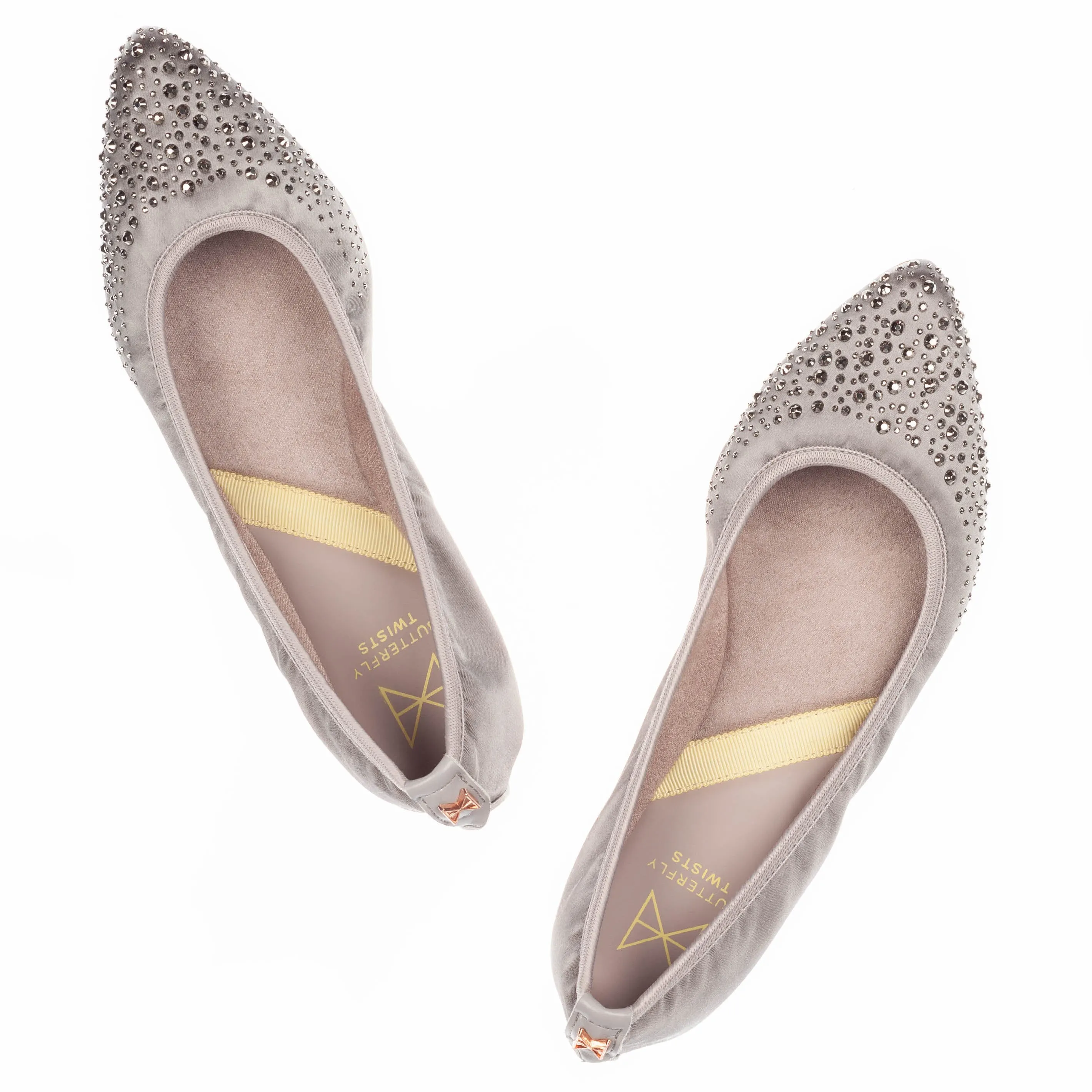 JANEY Ballet Flat Shoes - Stone Crystal