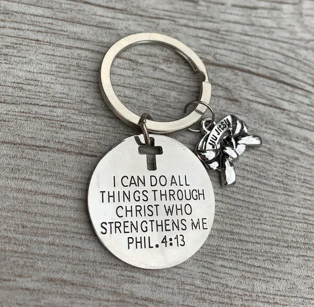 Jiu Jitsu Keychain - I Can Do All Things Through Christ Keychain