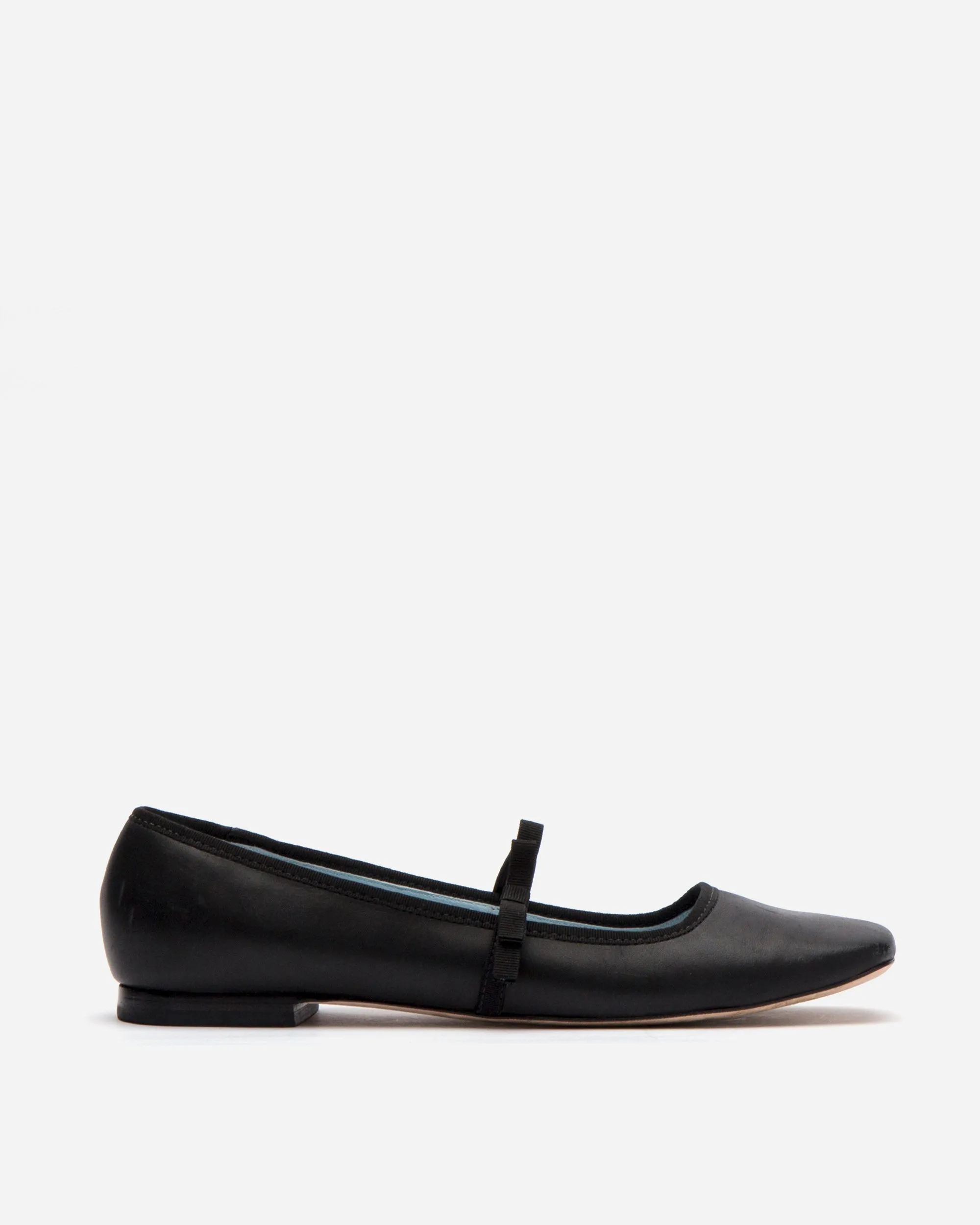 Jude Mary Jane Leather Flat Black