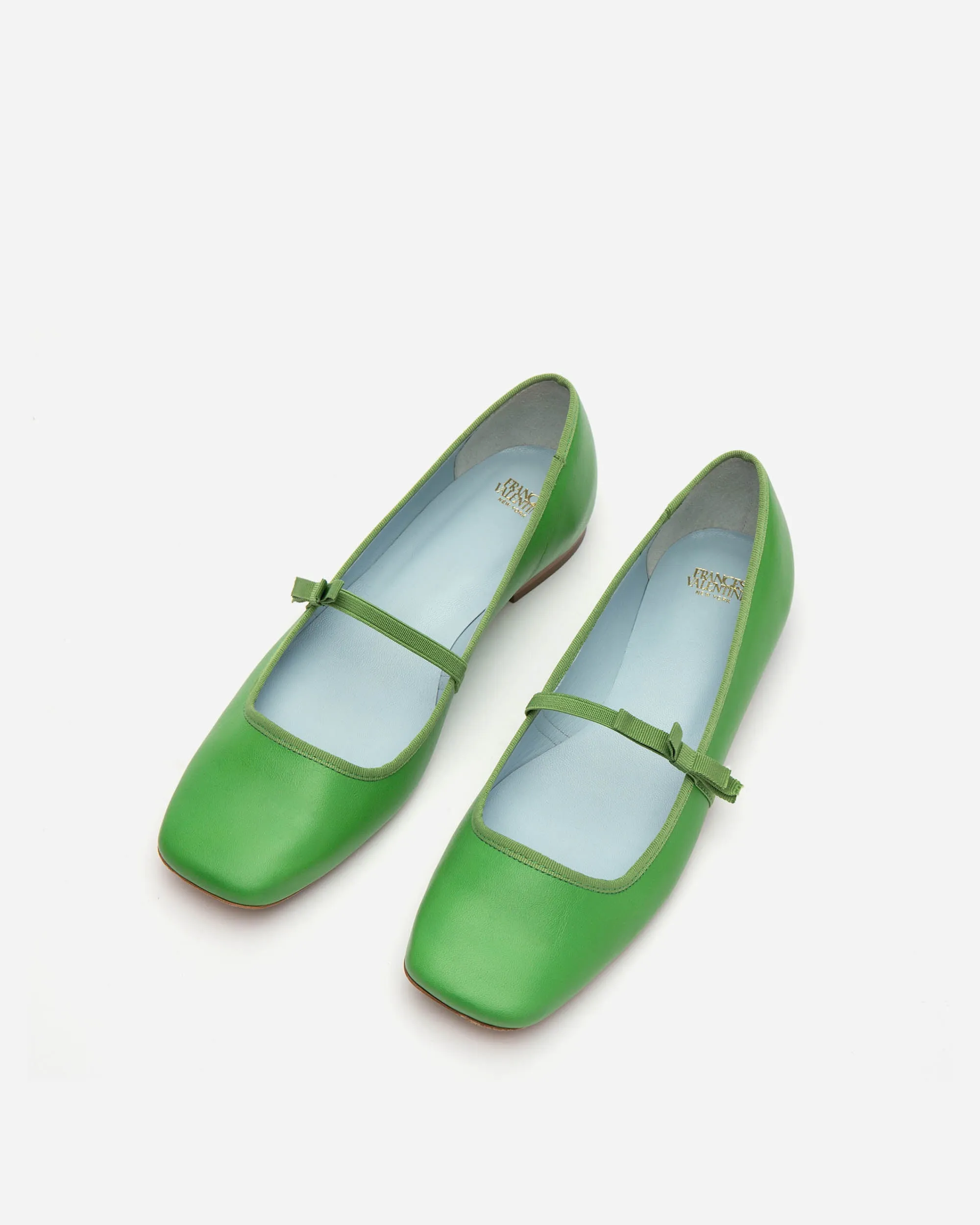 Jude Mary Jane Leather Flat Green