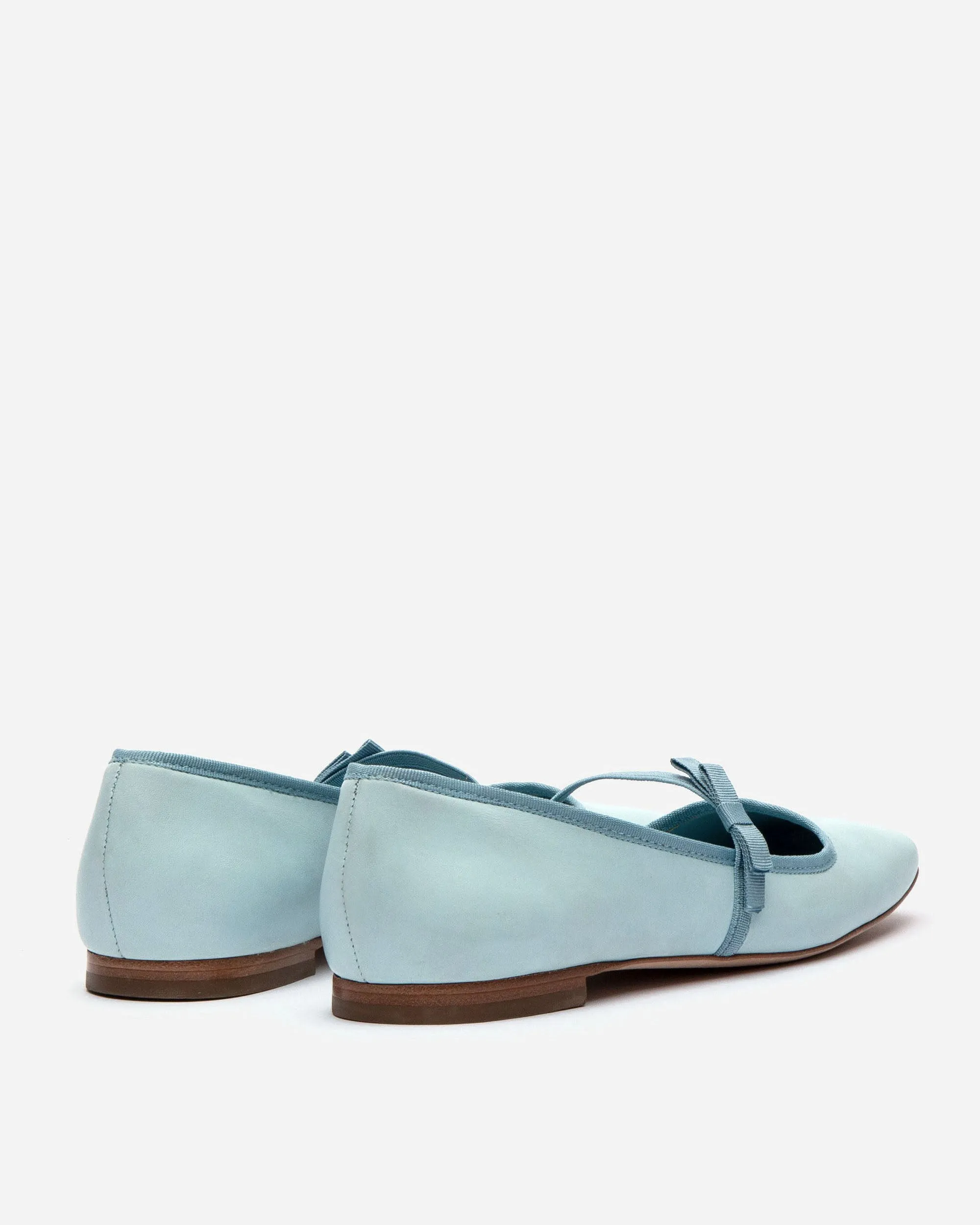 Jude Mary Jane Leather Flat Light Blue