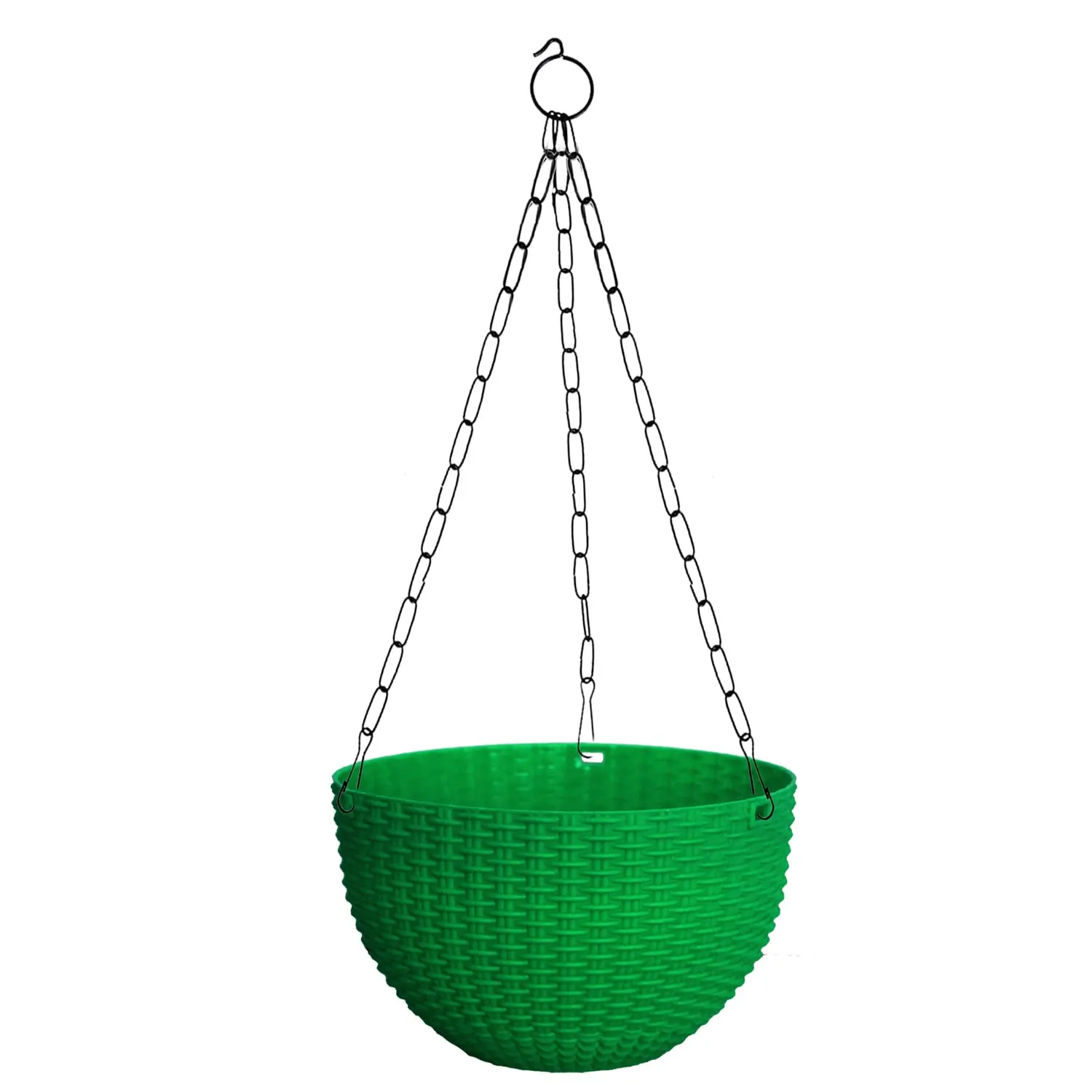 Kuber Industries Plastic Hanging Flower Pot for Balcony & Railing Set of 6 (Green) 53KM3821